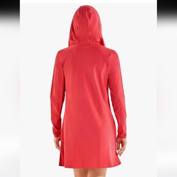 Coolibar Hooded Swim Coverup Dress Radiant Coral Sz.M NWT - Picture 3 of 13